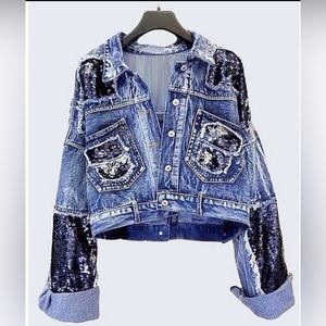 Sequin Denim Jacket